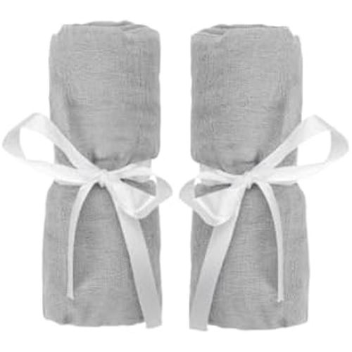 Newton Baby Fitted Sheets for Bassinet & Bedside Sleeper (2-Pack) - 100% Breathable, Washable and Ultra-Soft, 100% Muslin Cotton, 19" x 35", Grey