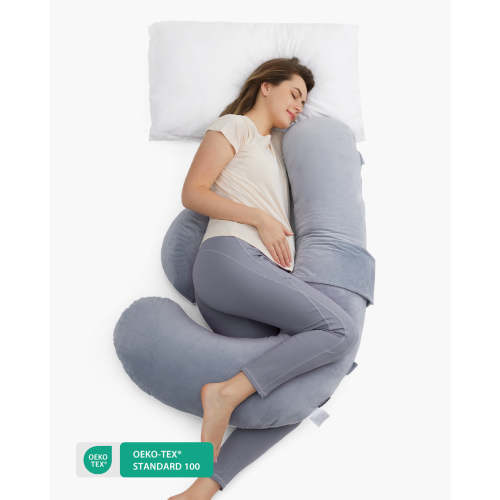 Comfortable F Shaped Pregnancy Pillow with Adjustable Wedge
