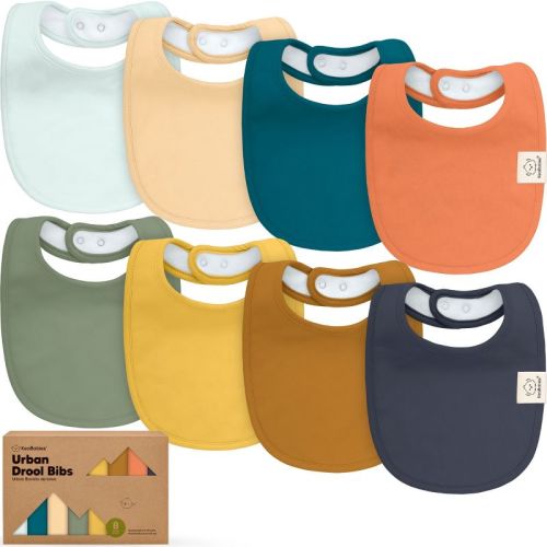 KeaBabies 8pk Organic Baby Bibs for Boy, Baby Drool Bib for Baby Boys and Girls, Newborn Teething Bibs