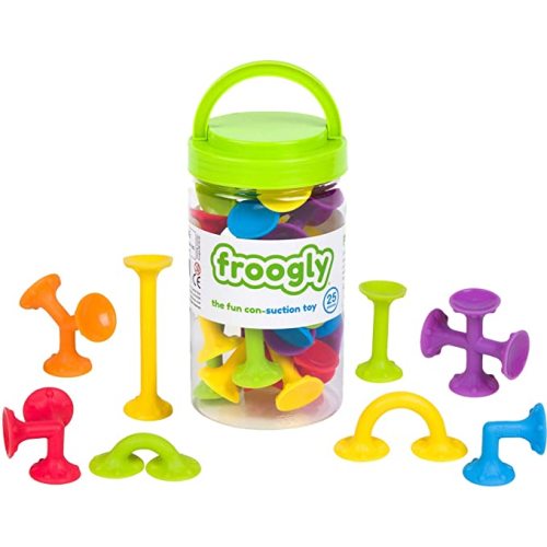 Froogly - 25 Piece Suction Toys | Montessori Toys Bath Toys Construction Building Set Silicone Preschool Toys Daycare Toys Shower Toys Travel Toys for Kids Toddlers Boys Girls Ages 3 4 5 6 Year Old