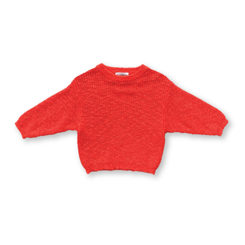 Chunky Rib Organic Pull Over - Tomato
