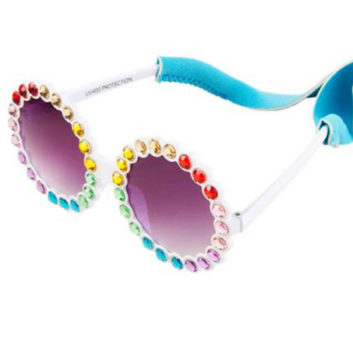 Toddler White Round Sunglass Set