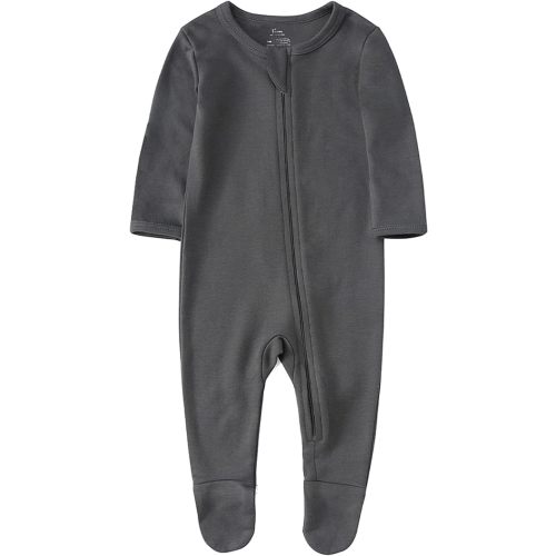 O2 BABY Baby Boys Girls Organic Cotton Zip-Front Sleeper Pajamas, Footed Sleep 'n Play