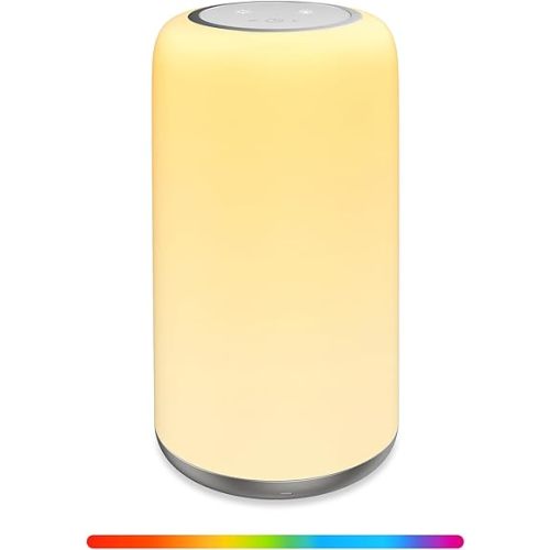 Night Light for Kids, Portable Baby Night Light, 5 Color Temperatures & Stepless Dimming, 8 RGB Colors, Rechargeable Nursery Night Light, Sleep Aid, Touch Lamp with 2 Timers