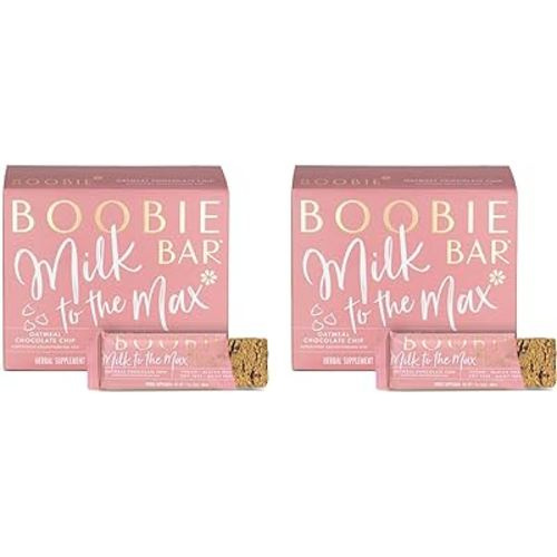 Boobie Bar Superfood for Lactation and Breastfeeding 1.7 Ounce Bars, Oatmeal Chocolate Chip, 6 Count (Pack of 2)