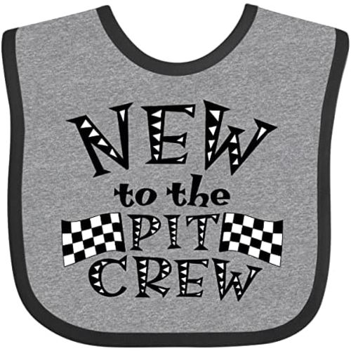 inktastic New To the Pit Crew Racing Flags Baby Bib