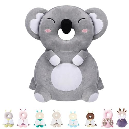 Baby Head Protector Backpack for Falling Crawling and Walking Toddler Essentials Infant Toys Helmets Baby Lover Gifts for 0.5-3 Years 6-12 Months (Grey_Koala)