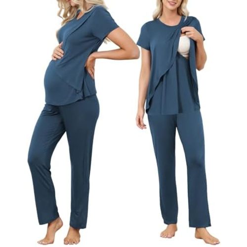American Trends Maternity Nursing Pajamas Postpartum Breastfeeding Labor Delivery Pjs Pregnancy Sleepwear Lounge Set