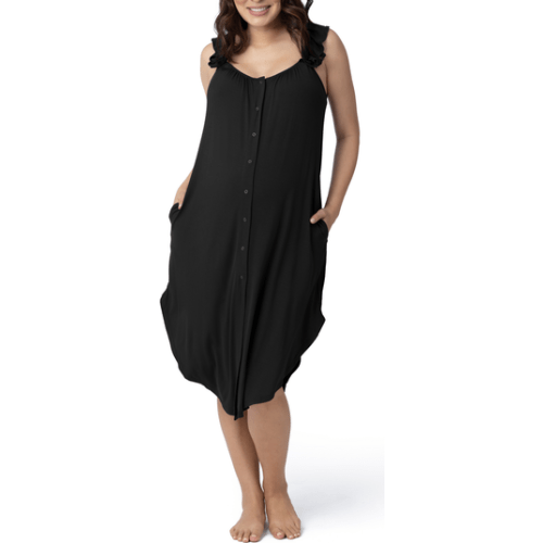Ruffle Strap Labor & Delivery Gown, Medium/Large