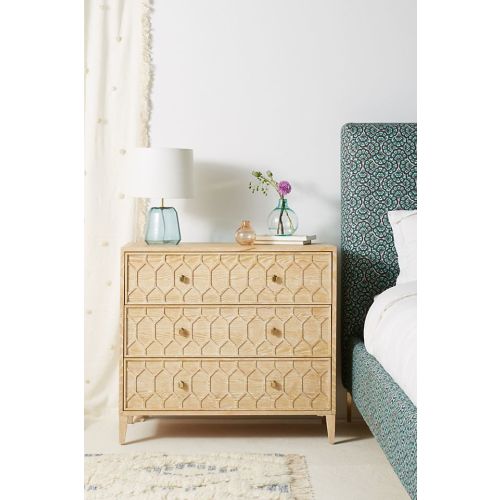 Textured Trellis Three-Drawer Dresser