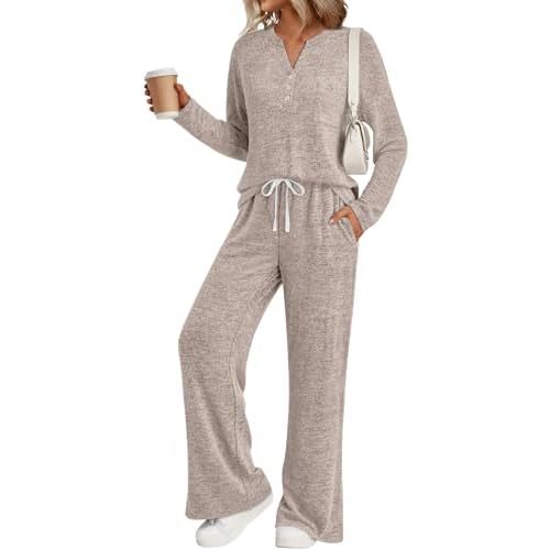 LILLUSORY Womens 2 Piece Lounge Sets Winter Outfits 2026 Sweatsuit Matching Pjs Airport Vacation Travel Fall Pajamas Fashion
