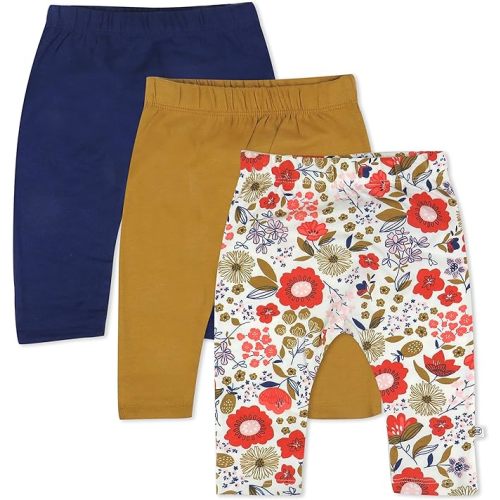 HonestBaby Multipack Harem Pants Roomy Fit Pull on Bottoms 100% Organic Cotton for Infant Baby Boys, Girls, Unisex