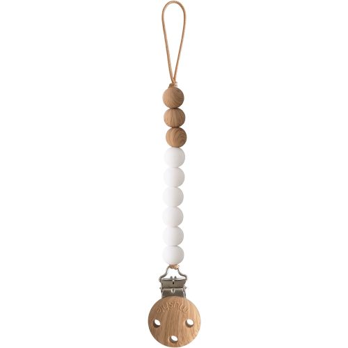 mushie 100% Silicone Baby Pacifier Clip BPA Free | Eva (White)