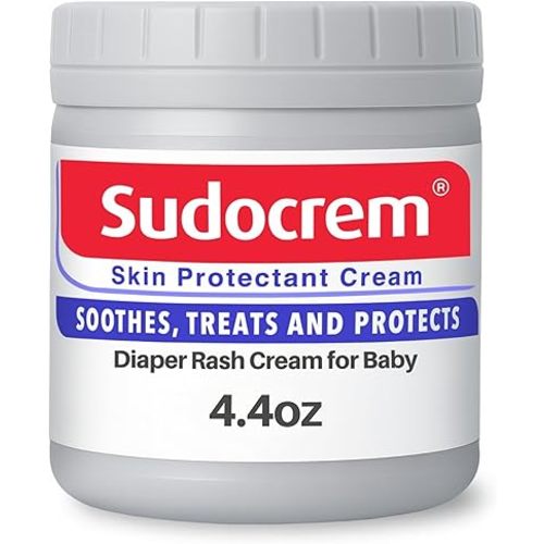 Sudocrem Diaper Rash Cream for Baby's Skin, Triple Action Diaper Rash Paste that Soothes, Treats and Protects, 15.29% Zinc Oxide Cream - 4.4oz (125g)