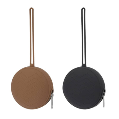 2 Pack Pacifier Holder Case, BPA Free Baby Pacifier Silicone Pouch for Boys & Girls, Portable Container Case (Clay, Dark Grey)