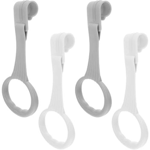 FAVOMOTO Infant Walking Assistant Baby Safety Stand Ring Portable Pull Up Practice for Motor Skills Grey White 4 Pack