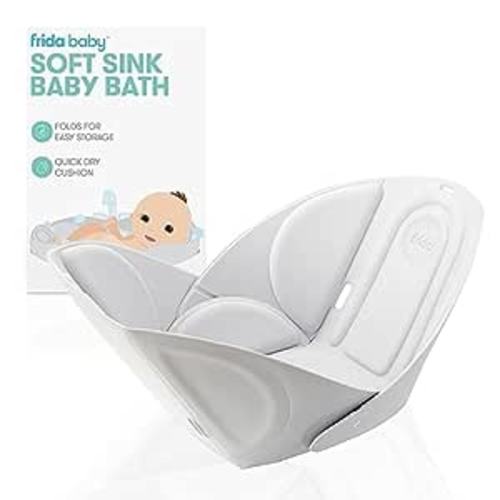 Amazon.com: Frida Baby Soft Sink Baby Bath|Easy to Clean Baby Bathtub + Bath Cushion That Supports Baby's Head : Baby