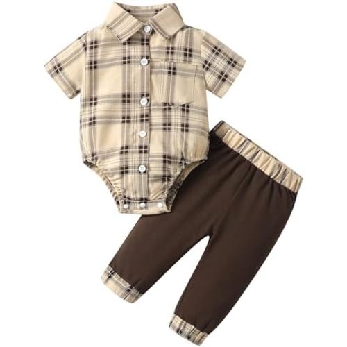 Renotemy Newborn Baby Boy Clothes Outfits Infant Boy Letter Print Romper Pants Clothing Set