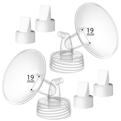 TOVVILD 19 mm Flange Compatible with Spectra S2 S1 9 Plus Ameda MYA Motif Luna Cimilre Breast Shield, Duckbill Valves Replacement, Replace Wide Mouth Flange