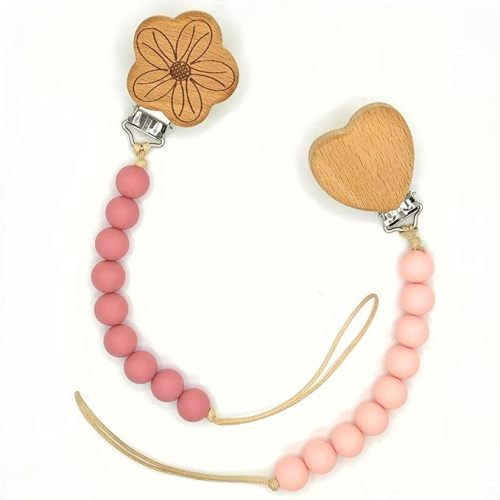 Wood Paci Clips 2 Pack