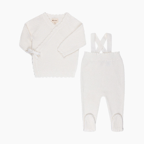 Elys & Co Knit Baby Set - Ivory, 3 M