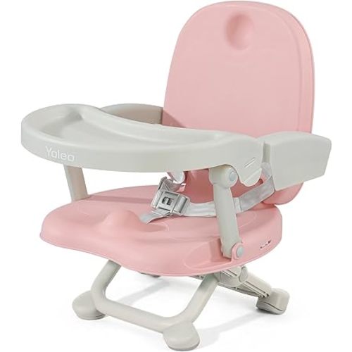 YOLEO Baby High Chair Booster Seat for Dining Table, Adjustable Height Travel Foldable High Chairs with Tray