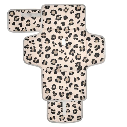 Animal Leopard Print Portable Diaper Changing Pad, Portable Changing Pad for Newborn Girl & Boy - Baby Changing Pad Lightweight Waterproof Travel Changing Kit