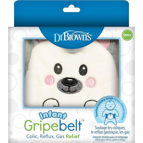Dr. Brown's Infant Gripebelt Heated Belly Band, Soothe Baby's Tummy with Gentle Warmth and Compression, Hedgehog, 0m+
