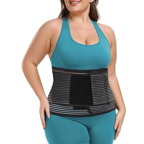 Abdominal Binder Post Surgery Plus Size | Postpartum Belly Band Wrap | Post C Section Belly Binder | Stomach Compression Hernia Belt For Men or Women Hernia Surgery, Natural Birth, Abdominal Injuries,Hysterectomy (L/XL)
