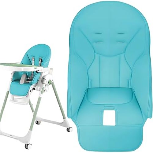 High Chair Cover Replacement, High Chair Seat Soft Cushion, Comfortable Cushion PU Leather, Suitable for Peg Perego, Siesta Zero3, Baoneo, Blue