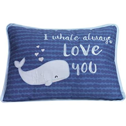 Lambs & Ivy Oceania Decorative Throw Pillow - Blue Ocean Whale