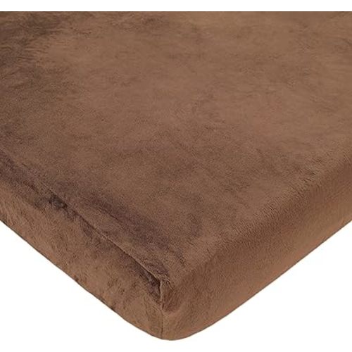 American Baby Company Heavenly Soft Chenille Fitted Mini Crib Sheet 24" x 38", Warm and Cozy Chenille Portable Sheet, Chocolate, for Boys and Girls, Fits Most Pack N Play Mattresses