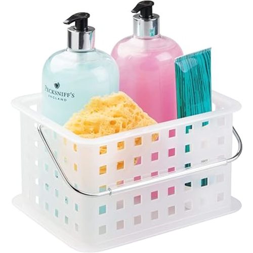 iDesign Storage Organizer Basket, for Bathroom, Health and Beauty Products - Small, Frost