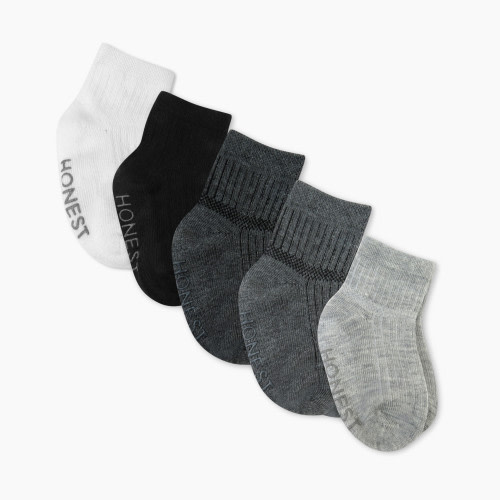 Honest Baby Clothing 5-Pack Socks - Gray Ombre, 0-6 M