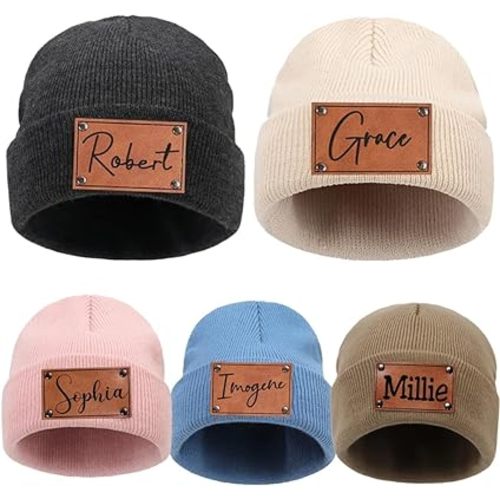 Custom Baby Beanie Hat Personalized Toddler Winter Hat Boys Girls Knit Warm Beanies Kids
