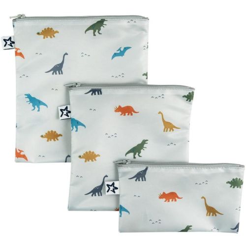 Tiny Twinkle Reusable Snack Bags, Machine Washable, BPA-Free for Baby and Toddler Food (3-Pack, Black Checkers)