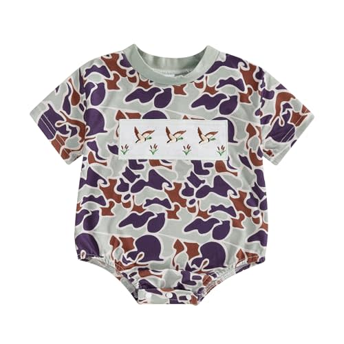 Pudcoco Baby Boys Romper Mallard Duck Hunting Baby Summer Clothes Short Sleeve T-shirt Bodysuit
