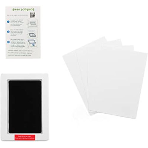 Green Pollywog | Clean Touch Inkless Ink Pad | Non-Toxic, Extra-Large | Baby Footprint Kit | Handprint Kit | Baby Safe Ink | Newborn Footprint Kit | Baby Ink Pad | Paw Print Stamp Pad for Dogs