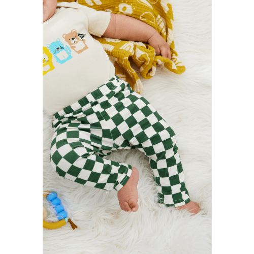 Lilla Barn | Organic Baby & Kid Leggings | Green Checkers – Lilla Barn Clothing