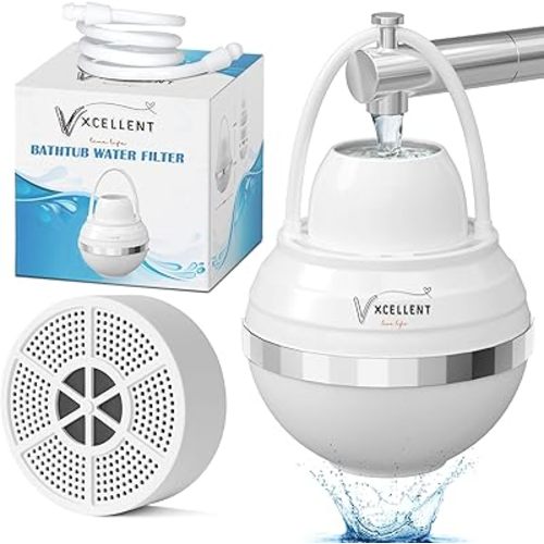 8 Stage Bath Water Filter For Tub Faucet to Remove Hundreds of Contaminants BPA Free, Water Purifier For Bathtub, Bathtub Water Filter 5,000 Gallons, Carbon Filter For Bath Tub