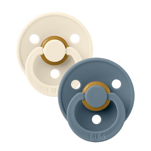 BIBS Colour 2 Pack Round Latex Pacifier - Ivory/Petrol – Bibsworld store US