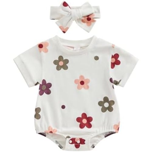 FYBITBO Newborn Infant Baby Girls Clothes Summer Short Sleeve Rompers Bubble Bodysuit Cute Outfit One Piece Clothing