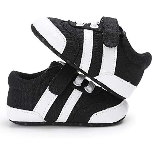 KIDSUN Infant Baby Boys Girls Sneaker Leather Soft Sole Anti-Slip Newborn Toddler White Casual Shoes First Walker Crib Shoes