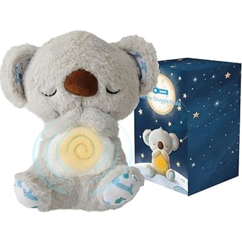 Breathing Stuffed Animal,Soothing Stuffed Animal for Anxiety Relief with Realistic Breathing Motion, Calming Music, Gentle Lights,Machine Washable,Ideal for Baby Adult and Relaxation (Koala)