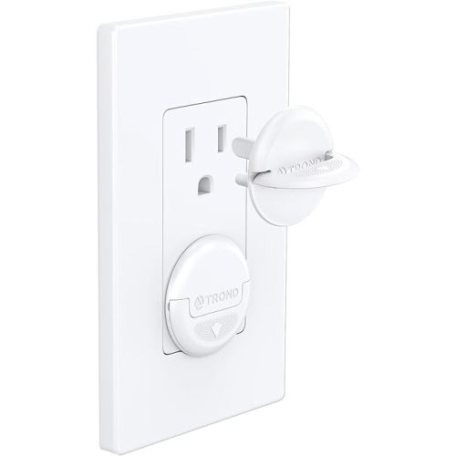 TROND Baby Proofing Outlet Covers, 60 Pack, 3 Prong Electric Outlet Plug Covers with Hidden Pull Handle, for Child Safety, Pet Proofing, Dust Proofing, White