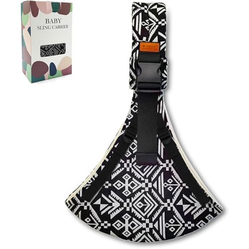 Baby Sling Carrier 2025 Baby Carrier Newborn to Toddler Sling Lightweight Baby Carrier Sling with Adjustable Straps Toddler Carrier Baby Wrap Sling for 10-30 lbs(Black Sailboat)
