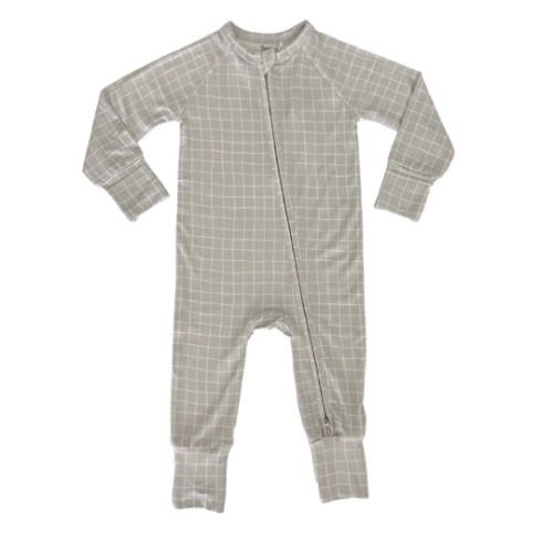 Grey Grid Zipper Romper – In my Jammers