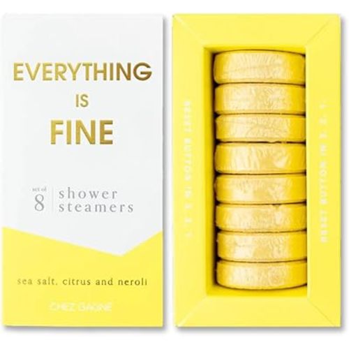 Shower Steamers Aromatherapy Set (8) – Vegan, Cruelty-Free, Made in USA – Paraben, Sulfate & Phthalate-Free – Variety Scent Choices – Unique Gift Set (Everything is Fine - Sea Salt, Citrus + Neroli)