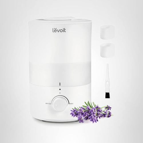 LEVOIT Humidifiers for Bedroom, Quiet (3L Water Tank) Cool Mist Top Fill Essential Oil Diffuser with 25Watt for Home Large Room, 360° Nozzle, Rapid Ultrasonic Humidification for Baby Nursery and Plant