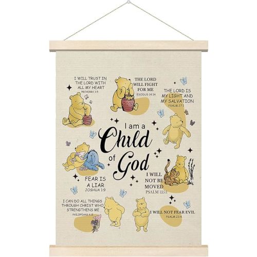 Winnie the Pooh Poster Hanger, Classic Winnie Wall Artwork, Nursery Wall Hanger, Nursery Wall Art Decor, Birthday Gifts for Pooh Lovers, Winnie Wall Artwork for Classroom Wall Living Rooms 12x16 Inch
